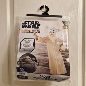 Star Wars Grogu Baby Yoda Toddler Robe Costume - Tan, Cream & Green